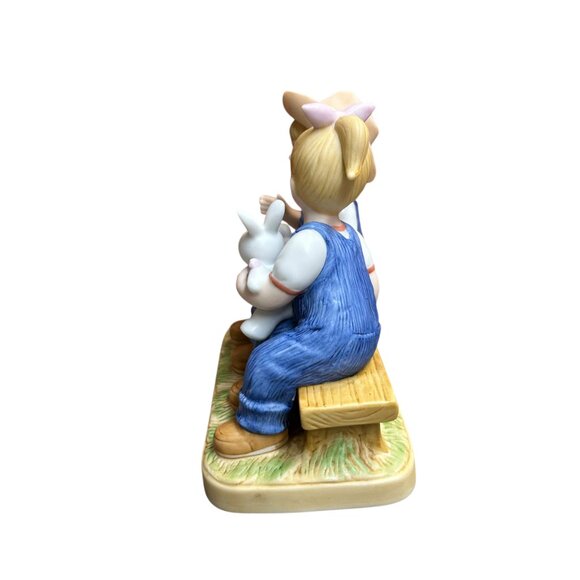 Home Interiors 2005 Denim Days Easter Joy Debbie Danny Porcelain Figurine - Picture 5 of 8